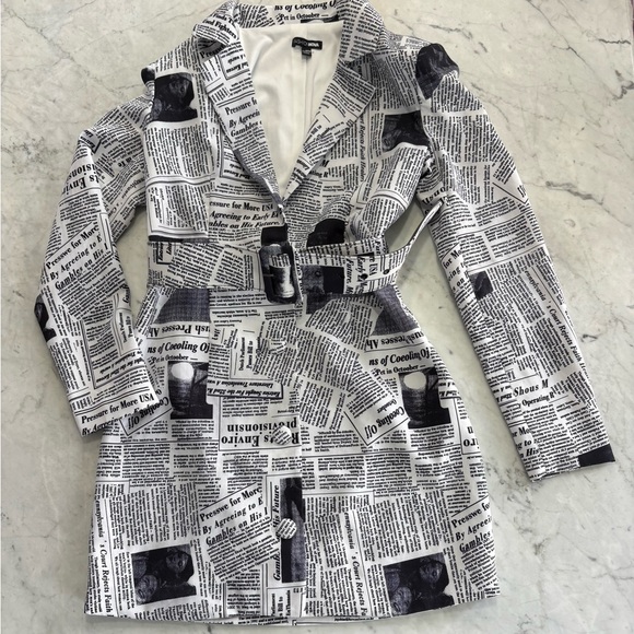 Fashion Nova Monochrome Print Blazer Dress - Picture 2 of 5